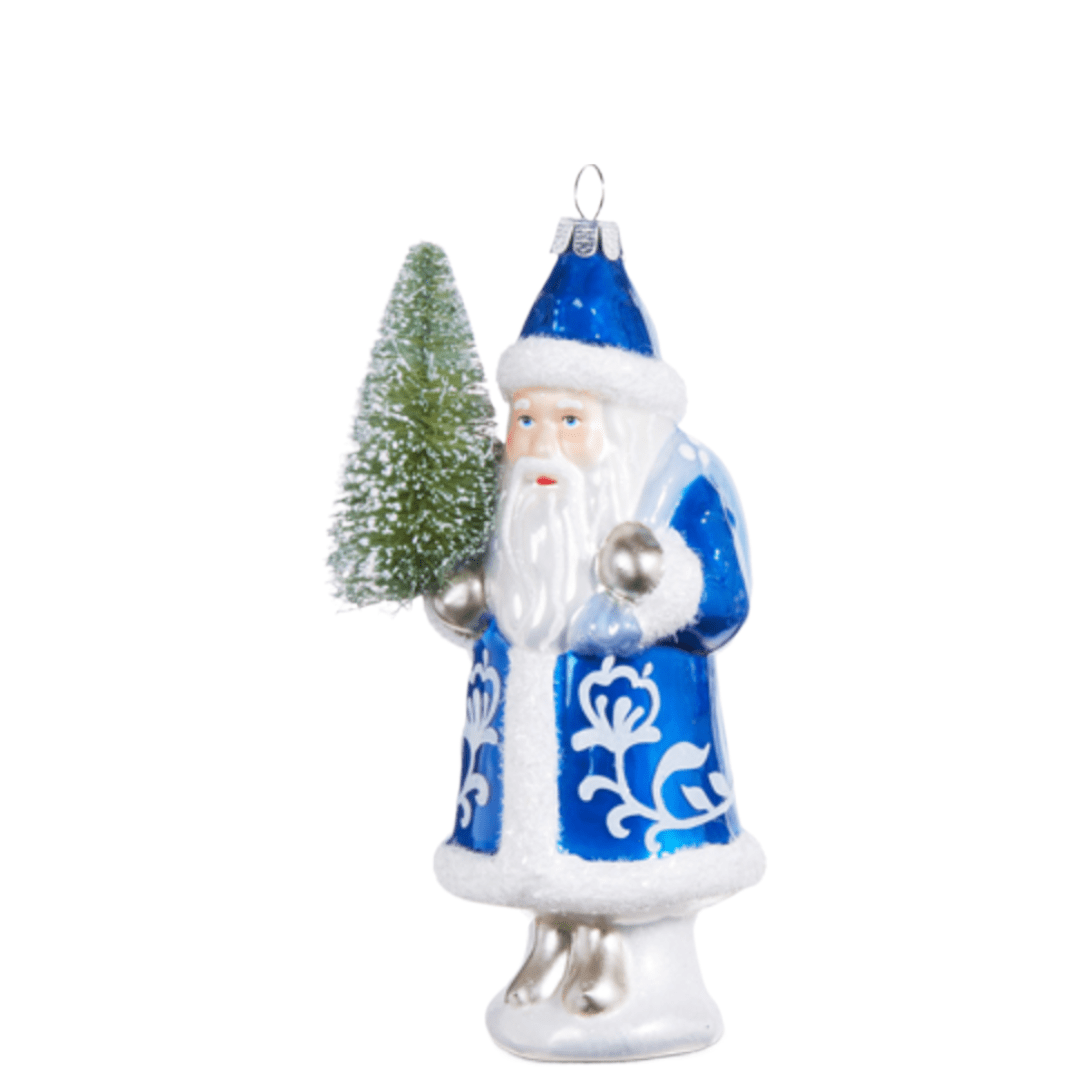 PRE-ORDER Beaded Santa W/ Tree Ornament