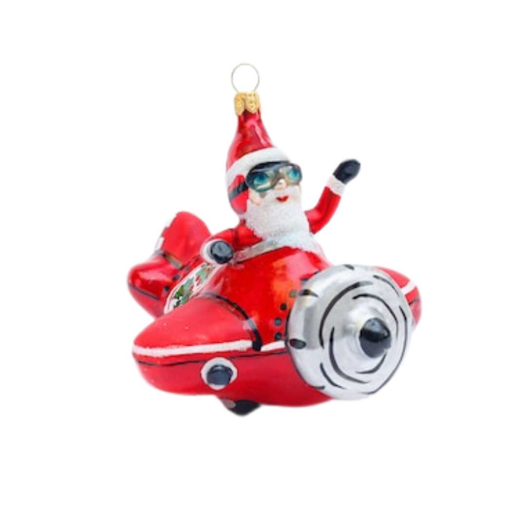 PRE-ORDER Santa in a Plane Ornament