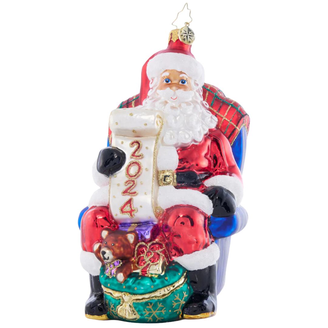 Santa's 2024 Checklist Chair Ornament