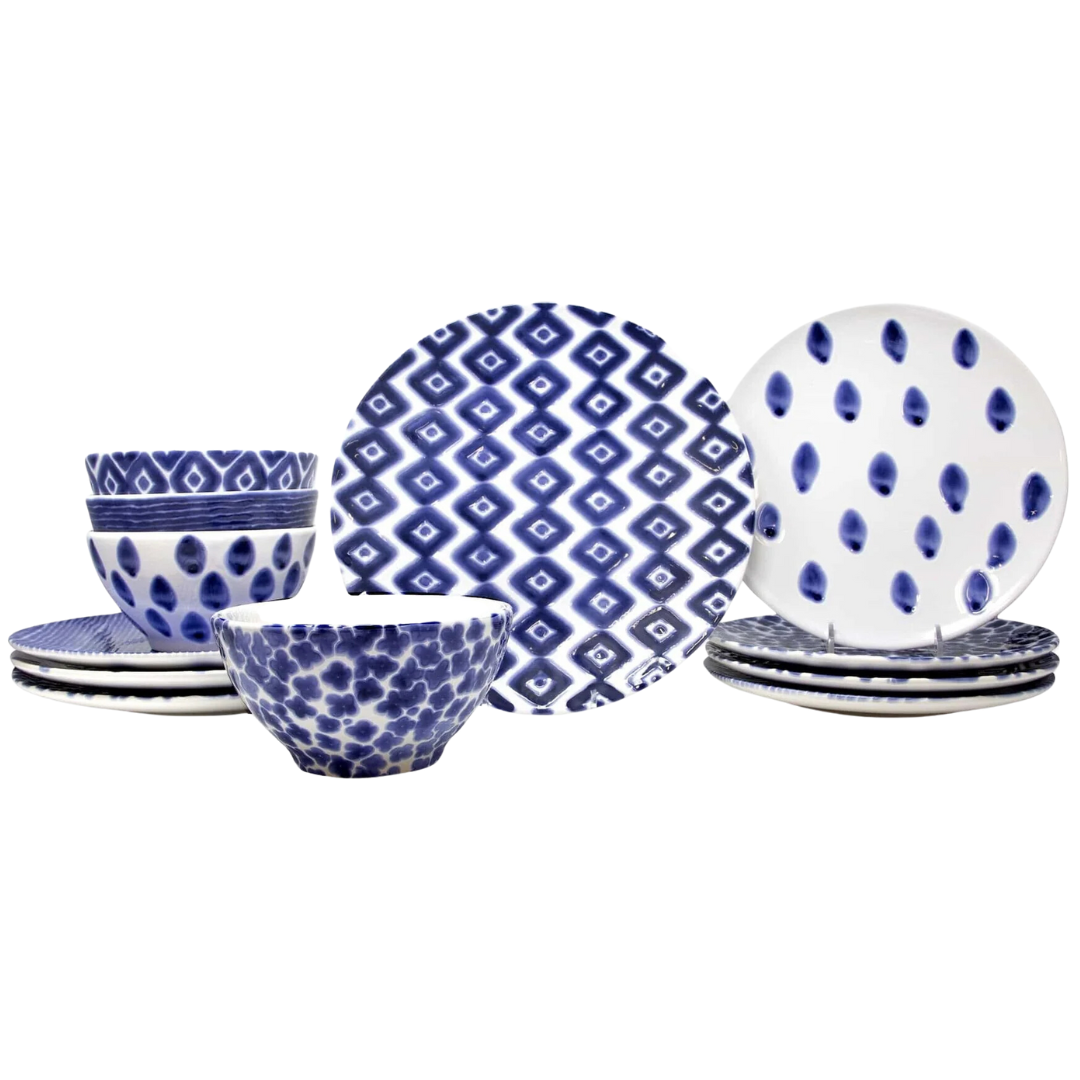 Santorini, Assorted - 12-Piece Place Setting