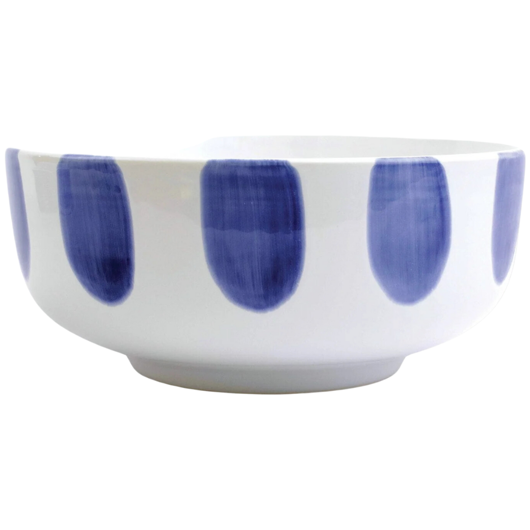 Santorini, Dot -Large Footed Serving Bowl