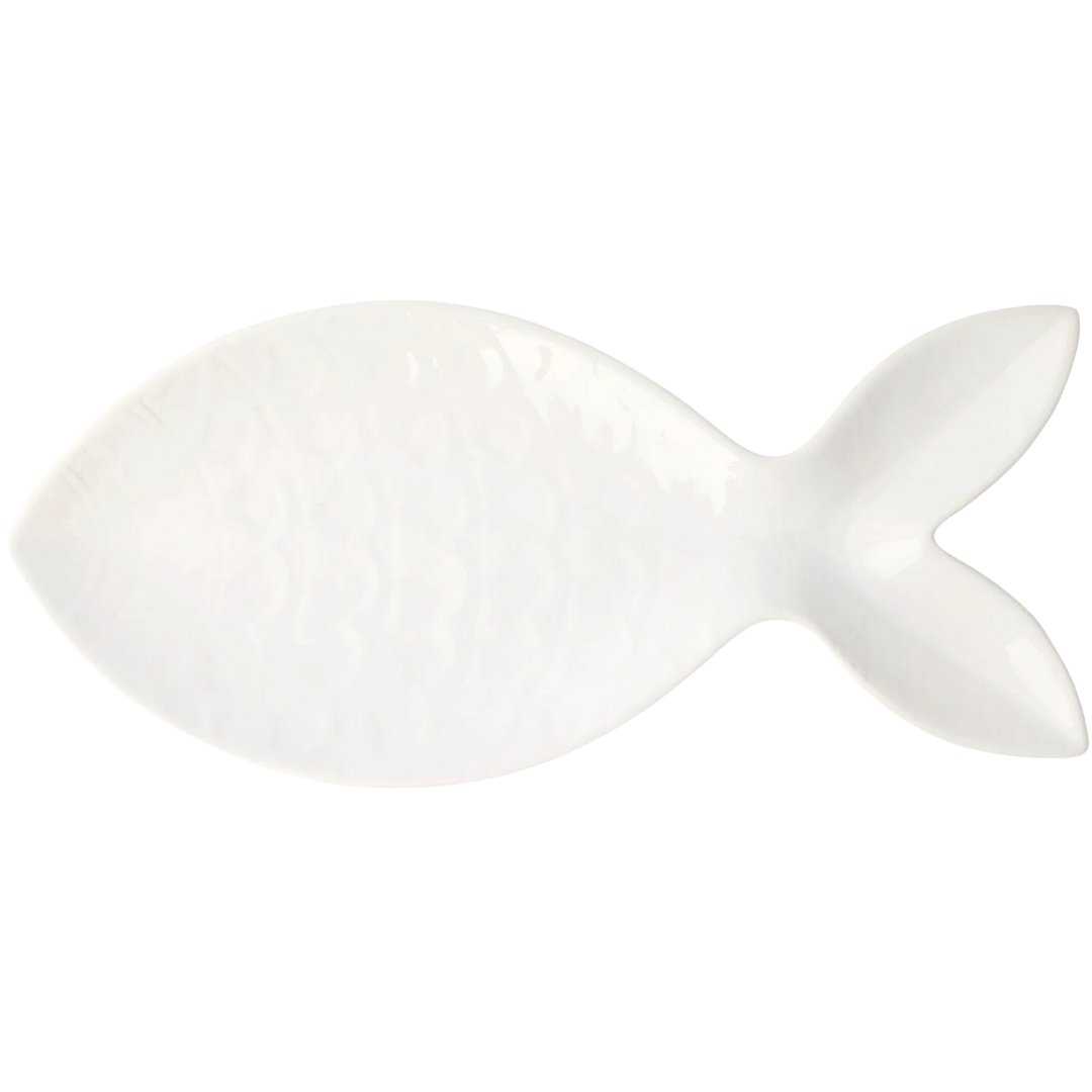 Santorini, Figural Fish - Large Platter, White