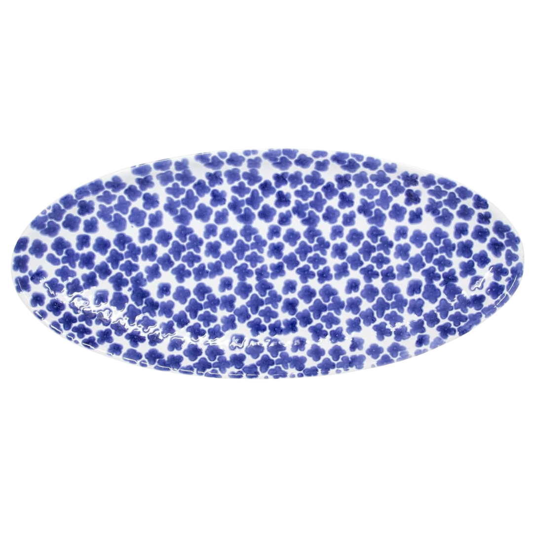 Santorini, Flower - Narrow Oval Platter