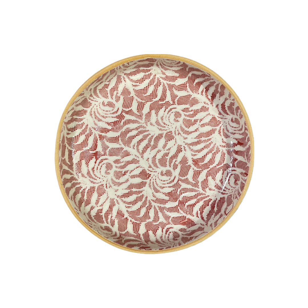 Small Round Cocktail Tray / Laurel Poppy