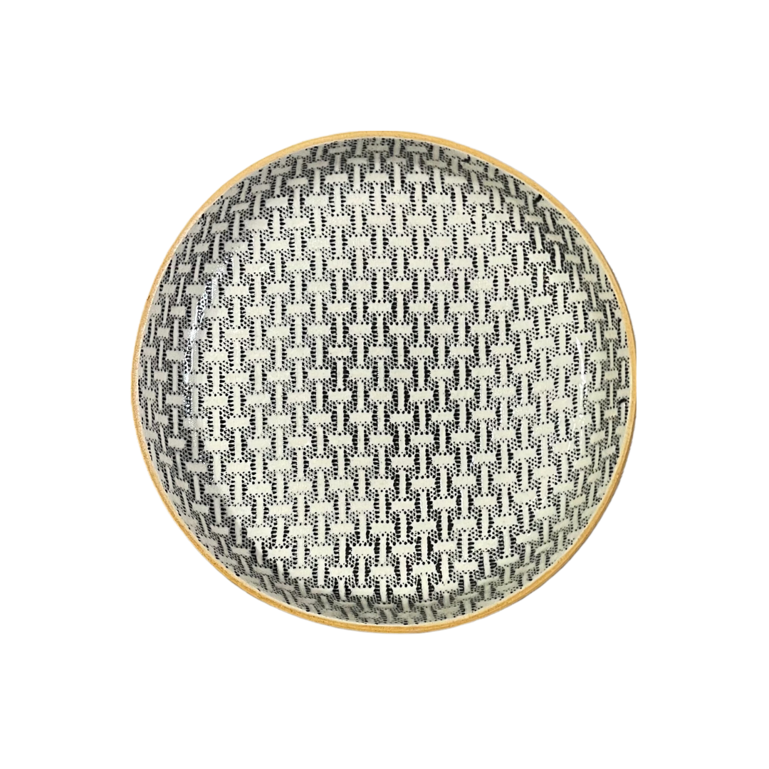 Small Round Cocktail Tray / Wicker Black