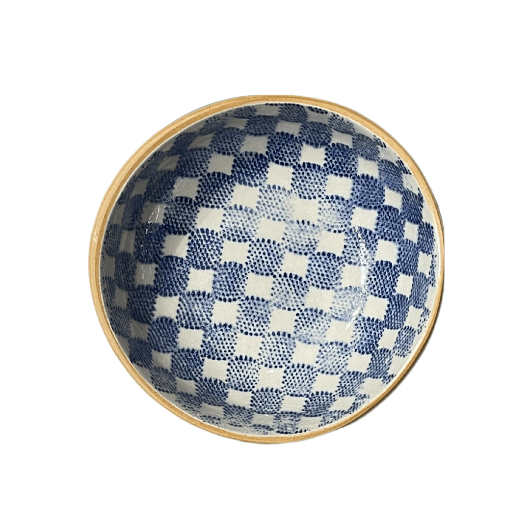 Soup Bowl/ Checker Cobalt