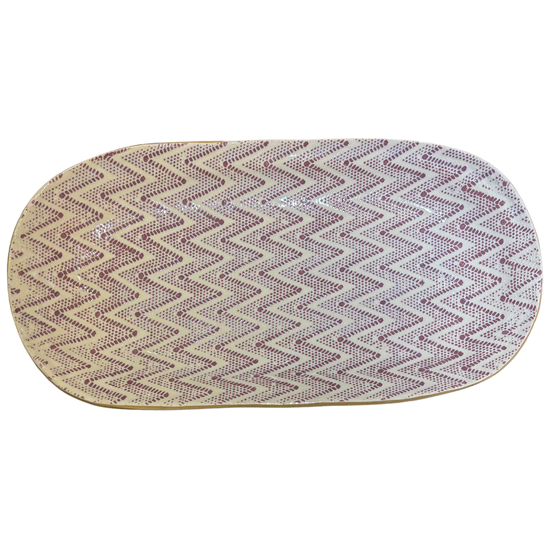 Small Fish Platter/ Chevron Berry