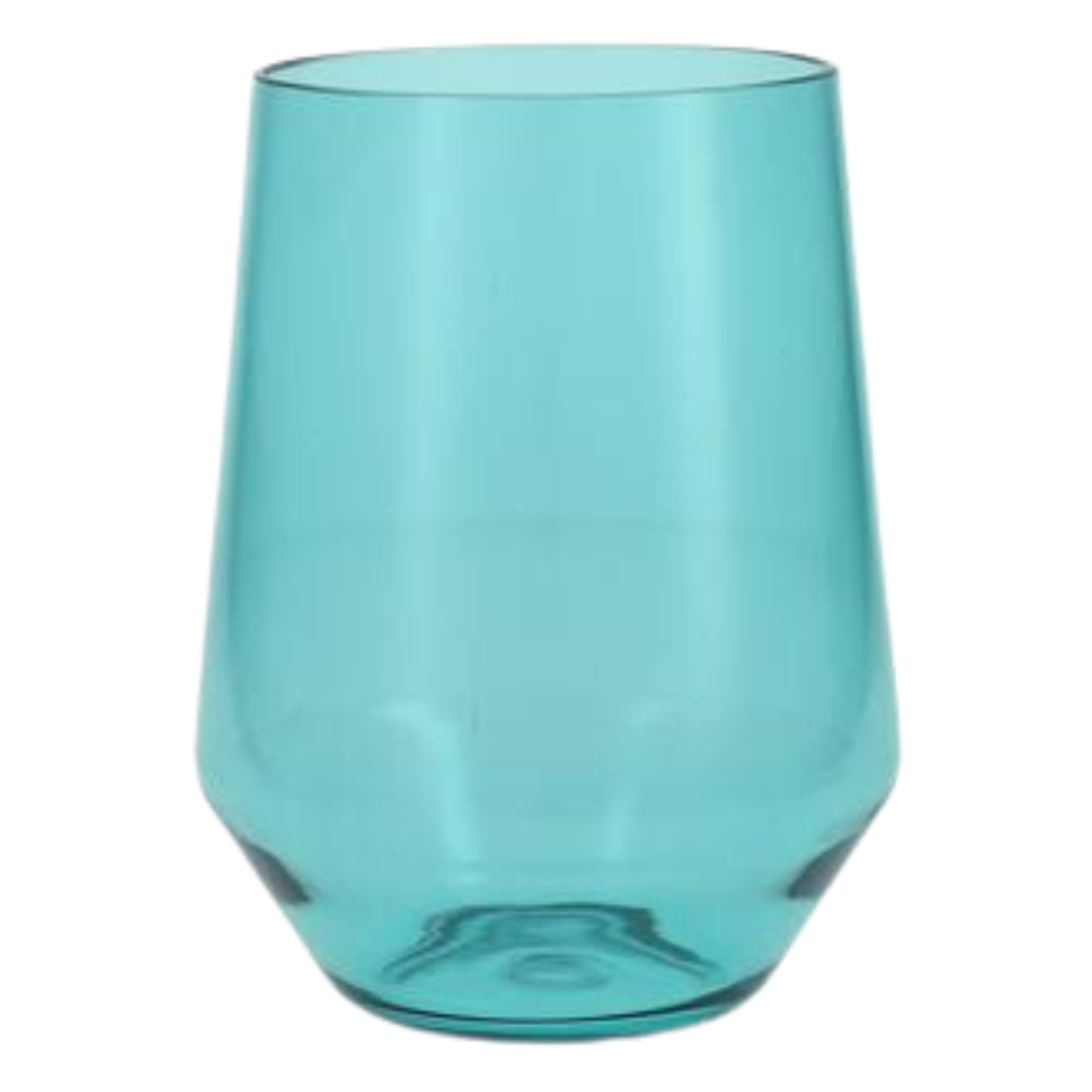 Sole Stemless Wine Glass, Aqua Sky