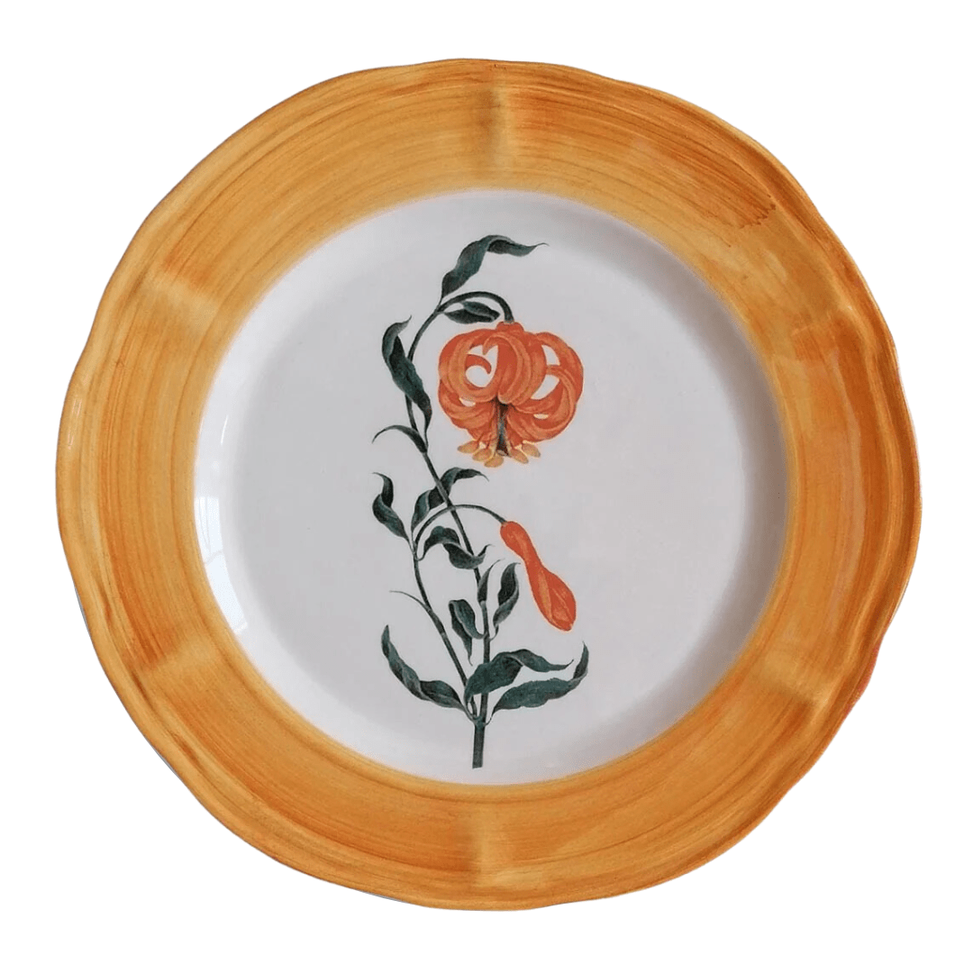Sultan Garden Dinner Plate, Orange