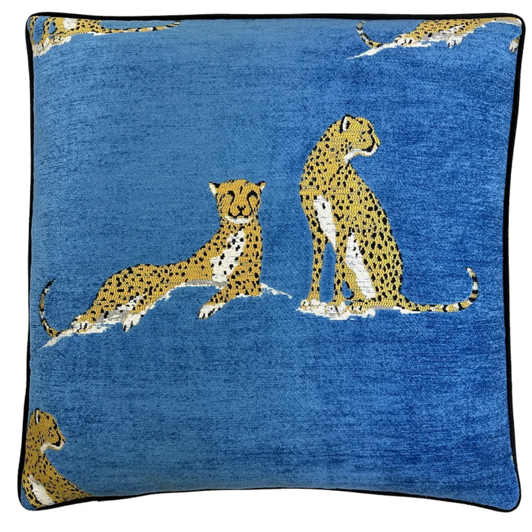 Tabbytha Pillow, Cobalt Blue Velvet 22"