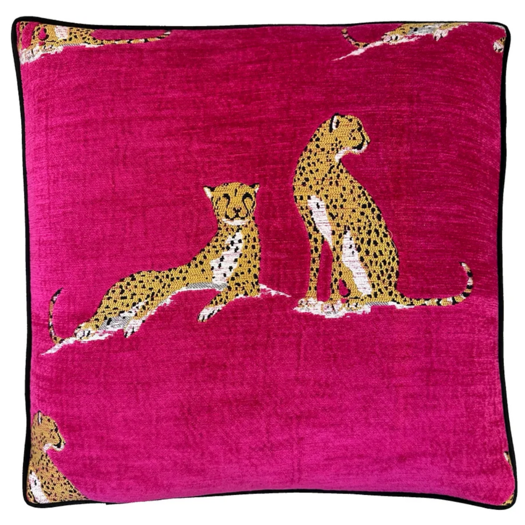 Tabbytha Pillow , Hot Pink Velvet