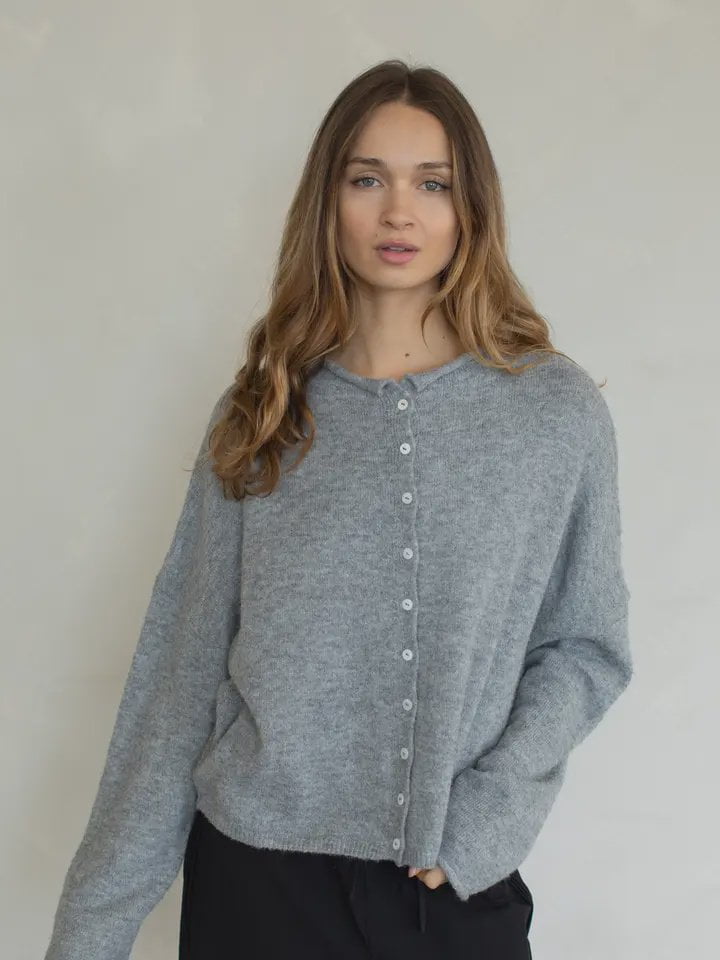 Piper Cardigan Mismatched Buttons  / Red