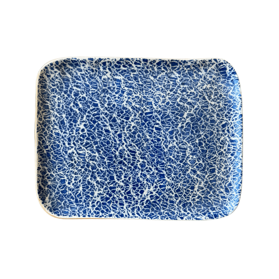 Tidbit Tray / Crackle Cobalt