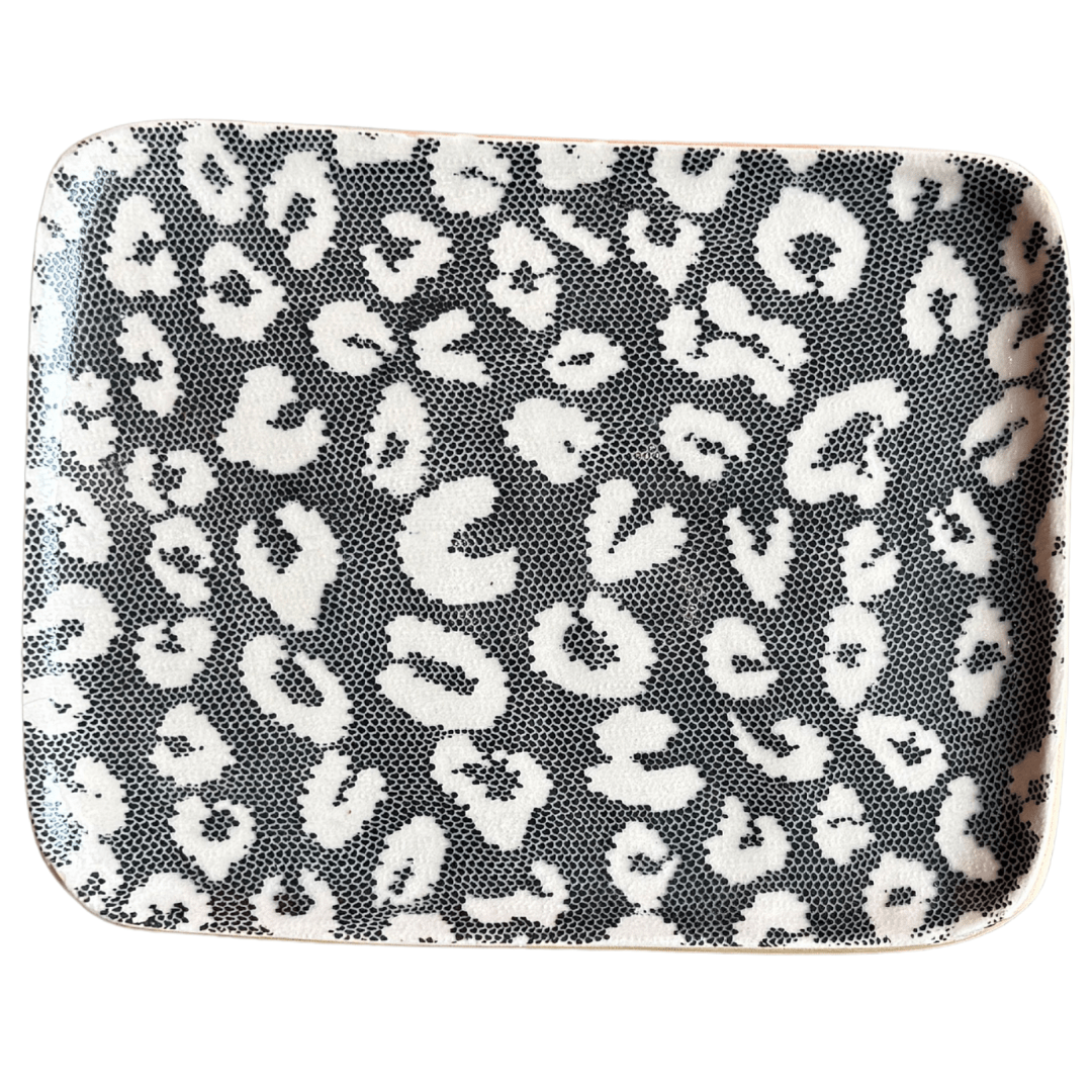 Tidbit Tray/ Leopard Black