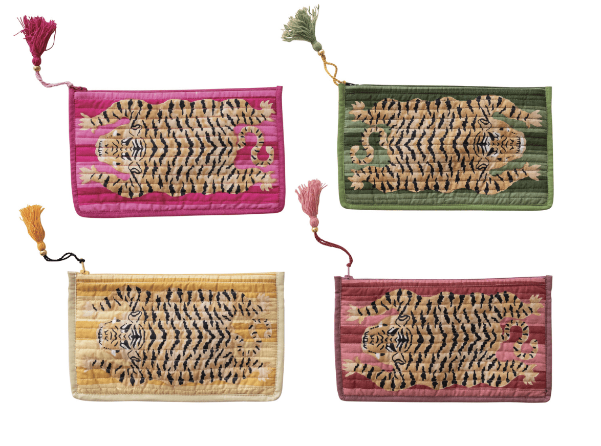 Tiger Printed Zip Pouch