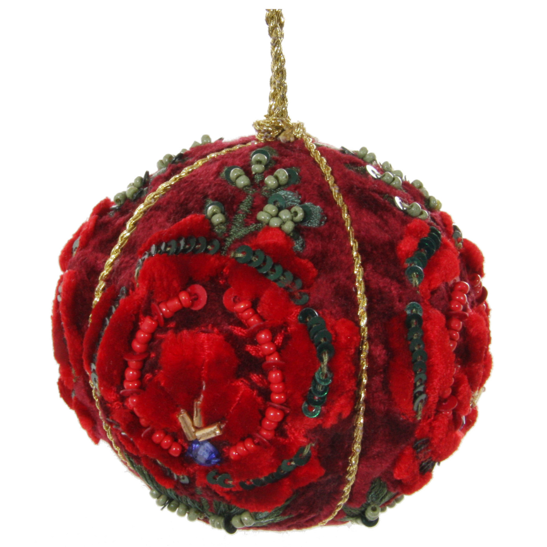 Velvet Red Rose Ornament