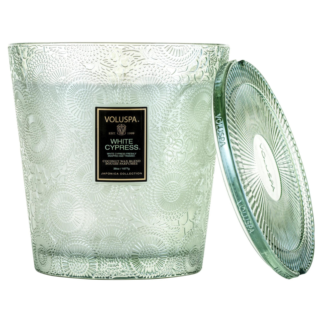 White Cypress Wick Hearth Candle