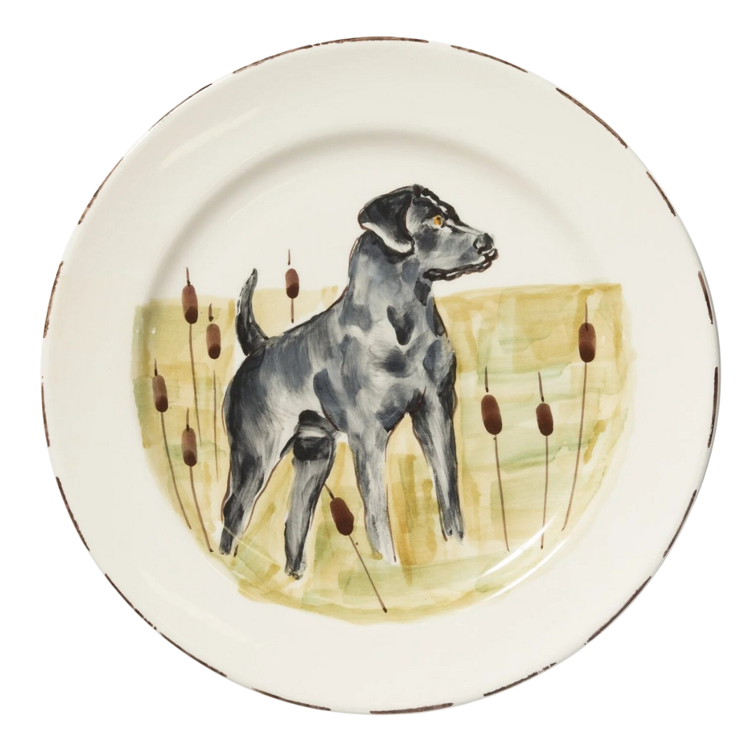 Wildlife, Black Hunting Dog - Dinner Plate