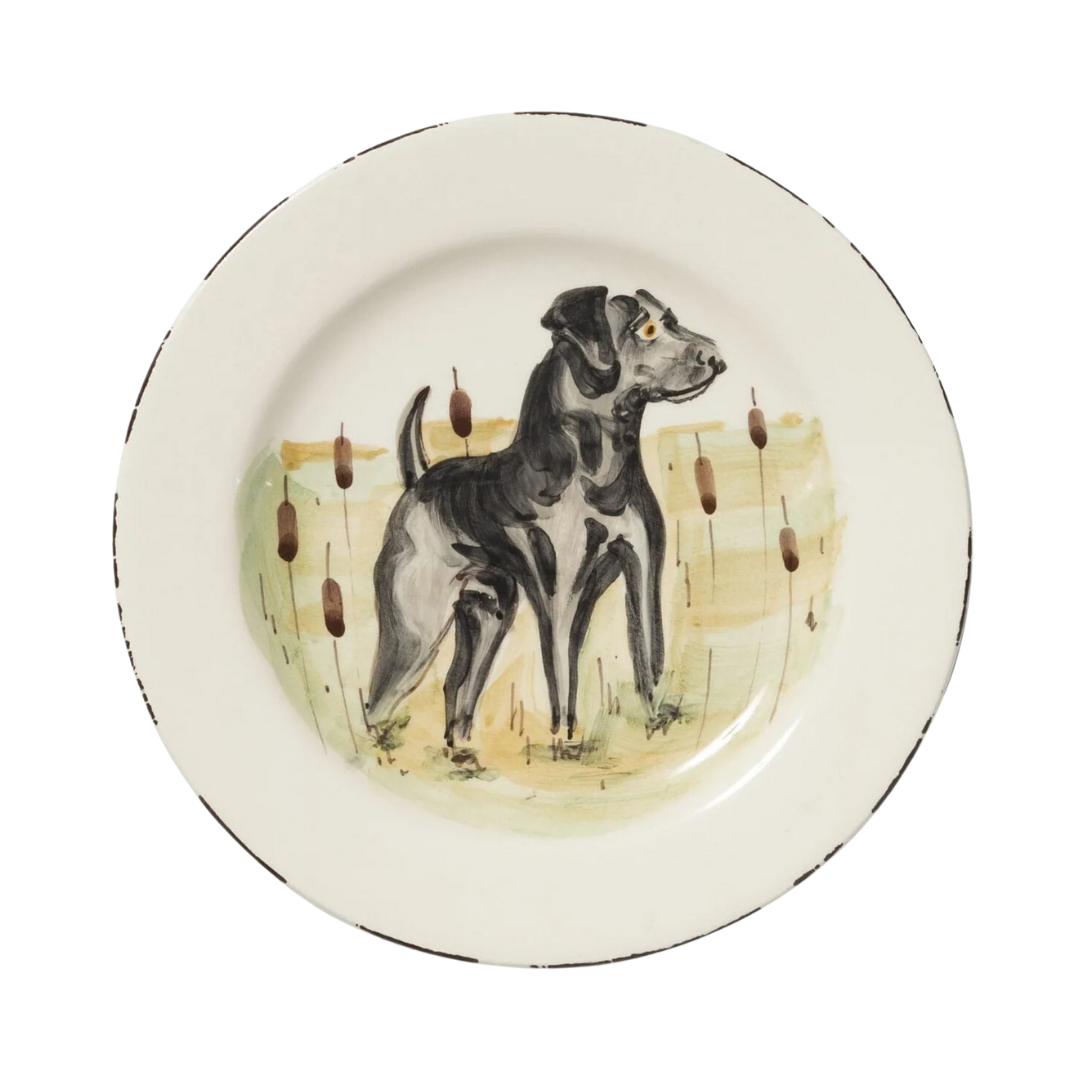 Wildlife,Black Hunting Dog - Salad Plate