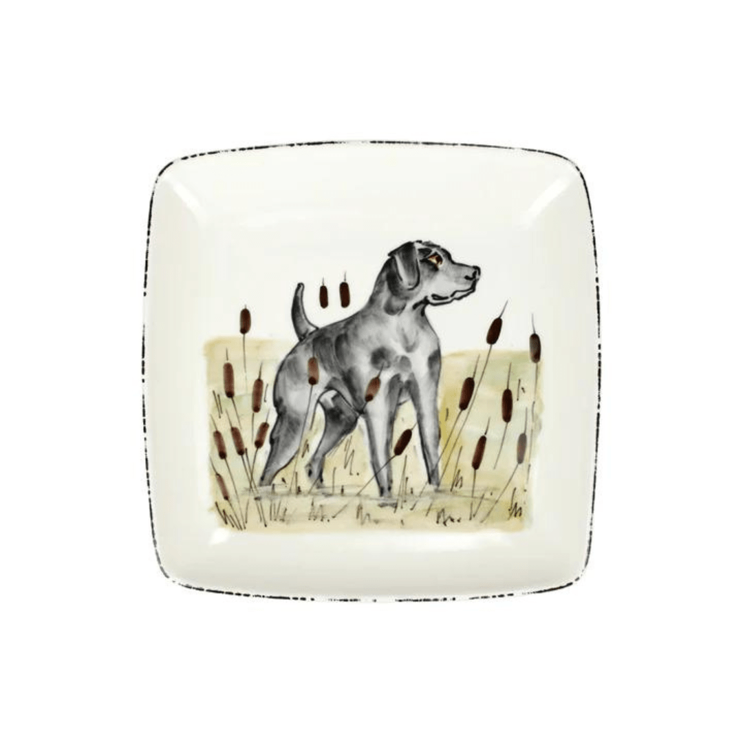 Wildlife, Black Hunting Dog - Square Platter