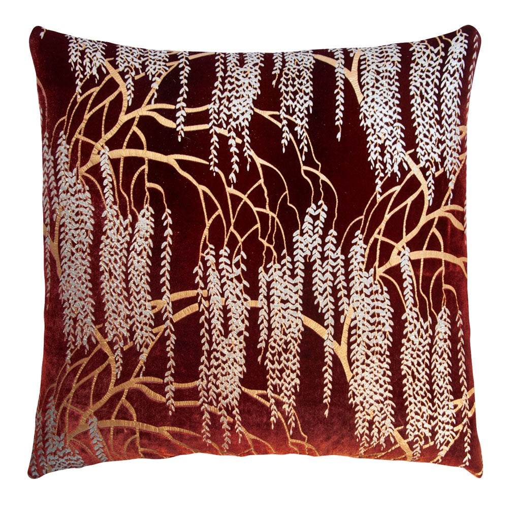 Willow Metallic Velvet, Paprika - Pillow