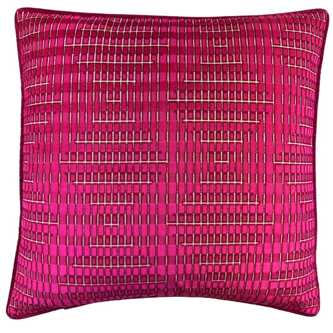 Wimbley Pillow, Magenta Velvet 22"