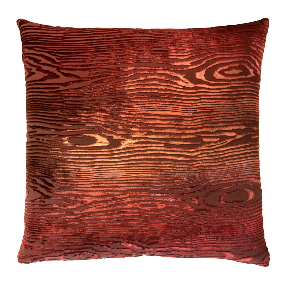 Woodgrain Velvet, Paprika - Pillow