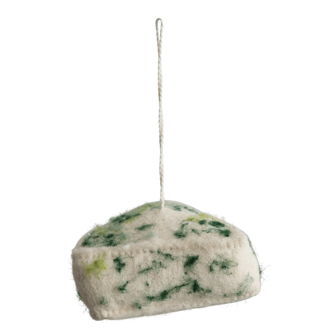 Wool Felt Gorgonzola Cheese Ornament