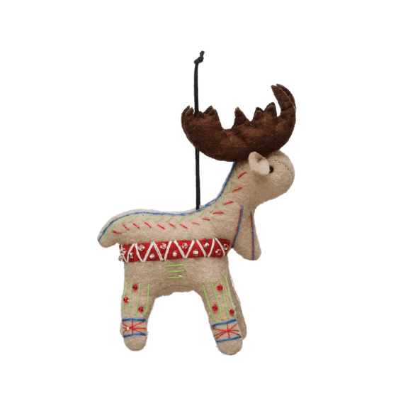 Wool Felt Moose Ornament