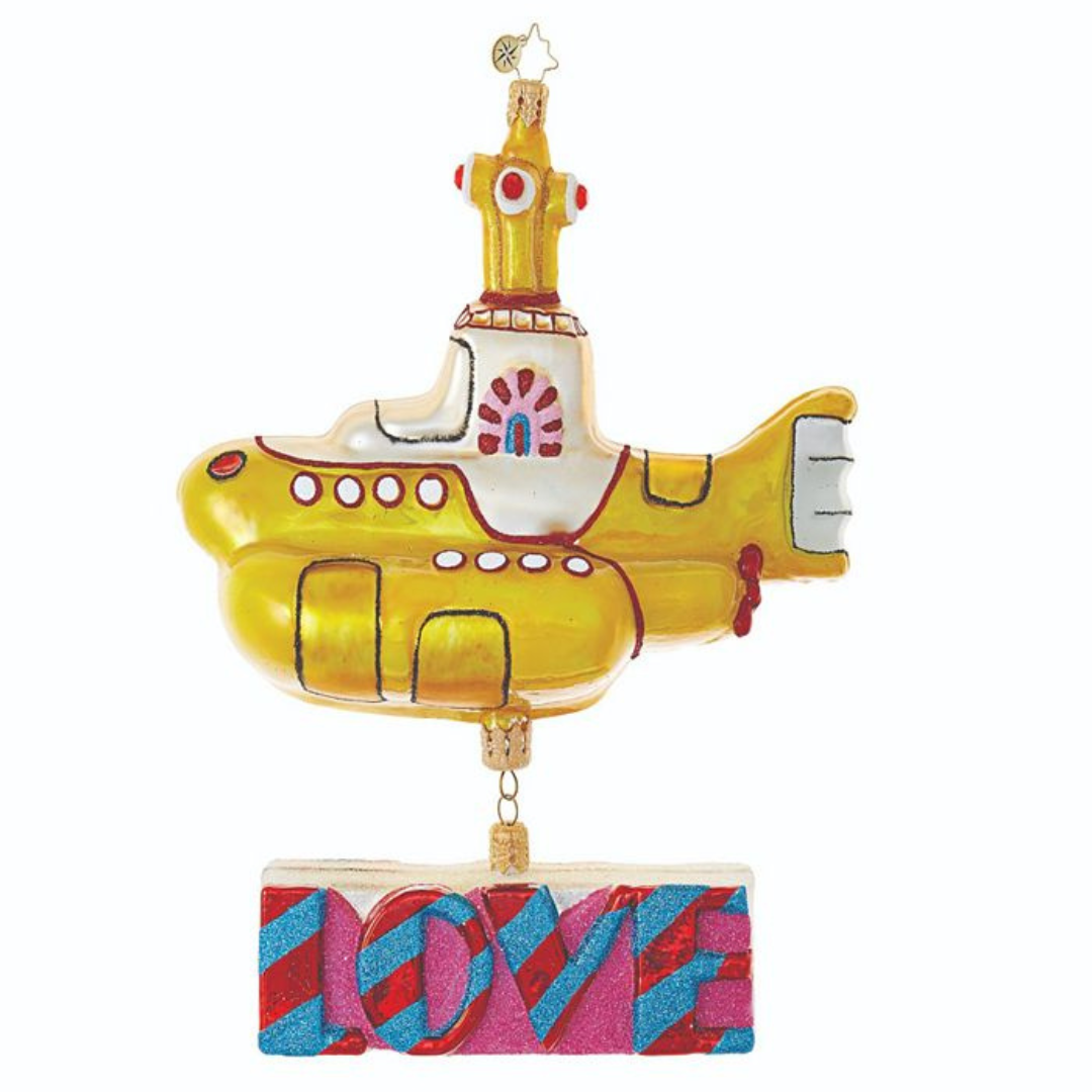 Yellow Submarine with Love Ornament