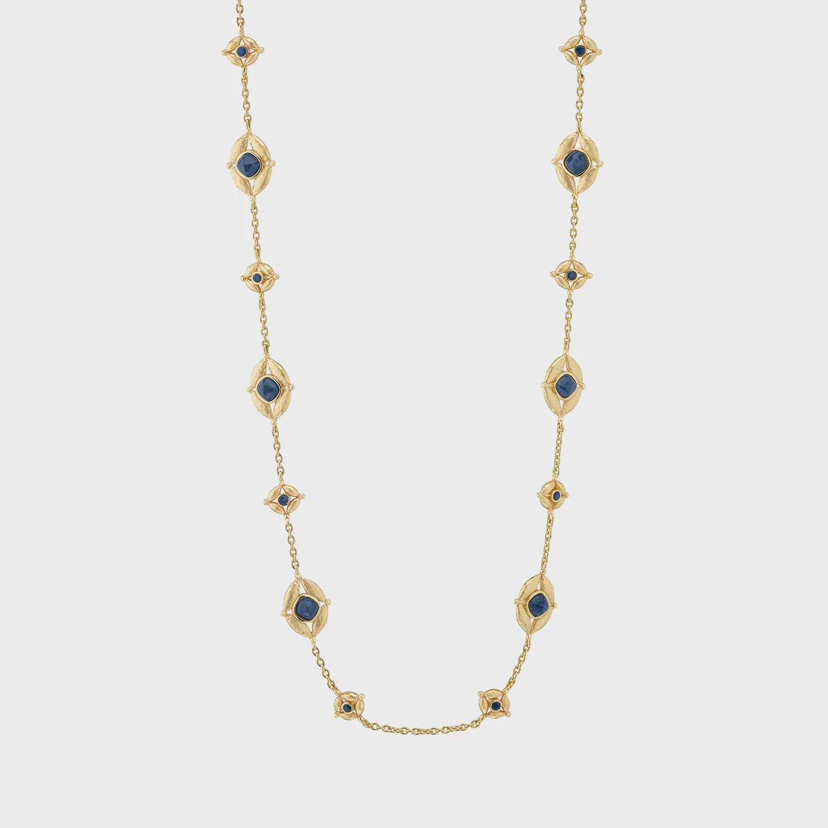 Mystic Eye Double Sided Necklace, 32" / Blue Lab. + Green Onyx