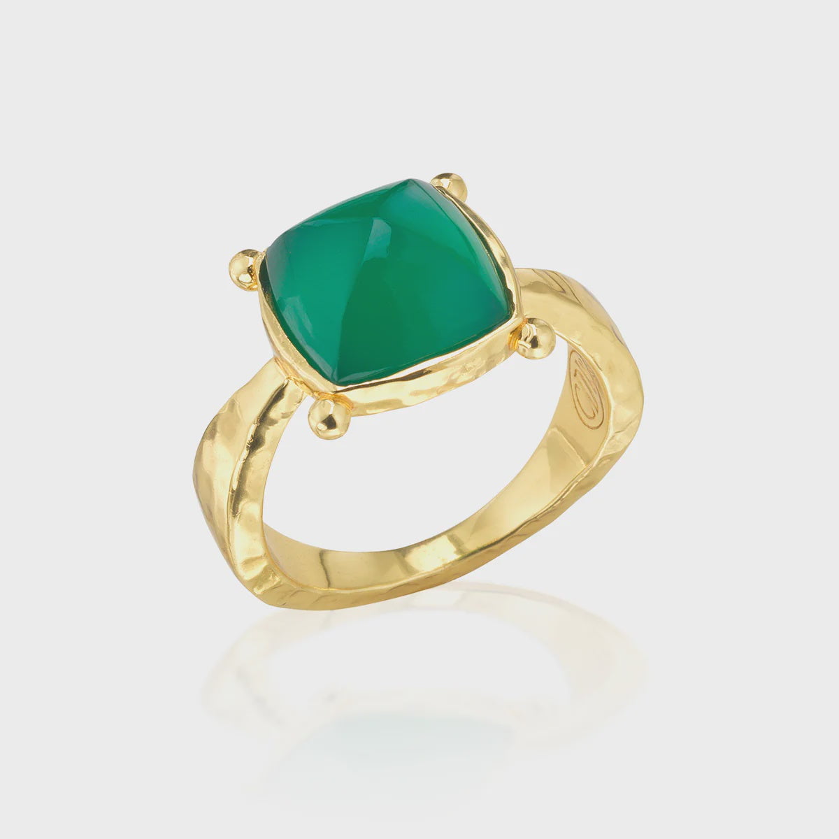 Mystic Eye Gem Ring - Green Onyx