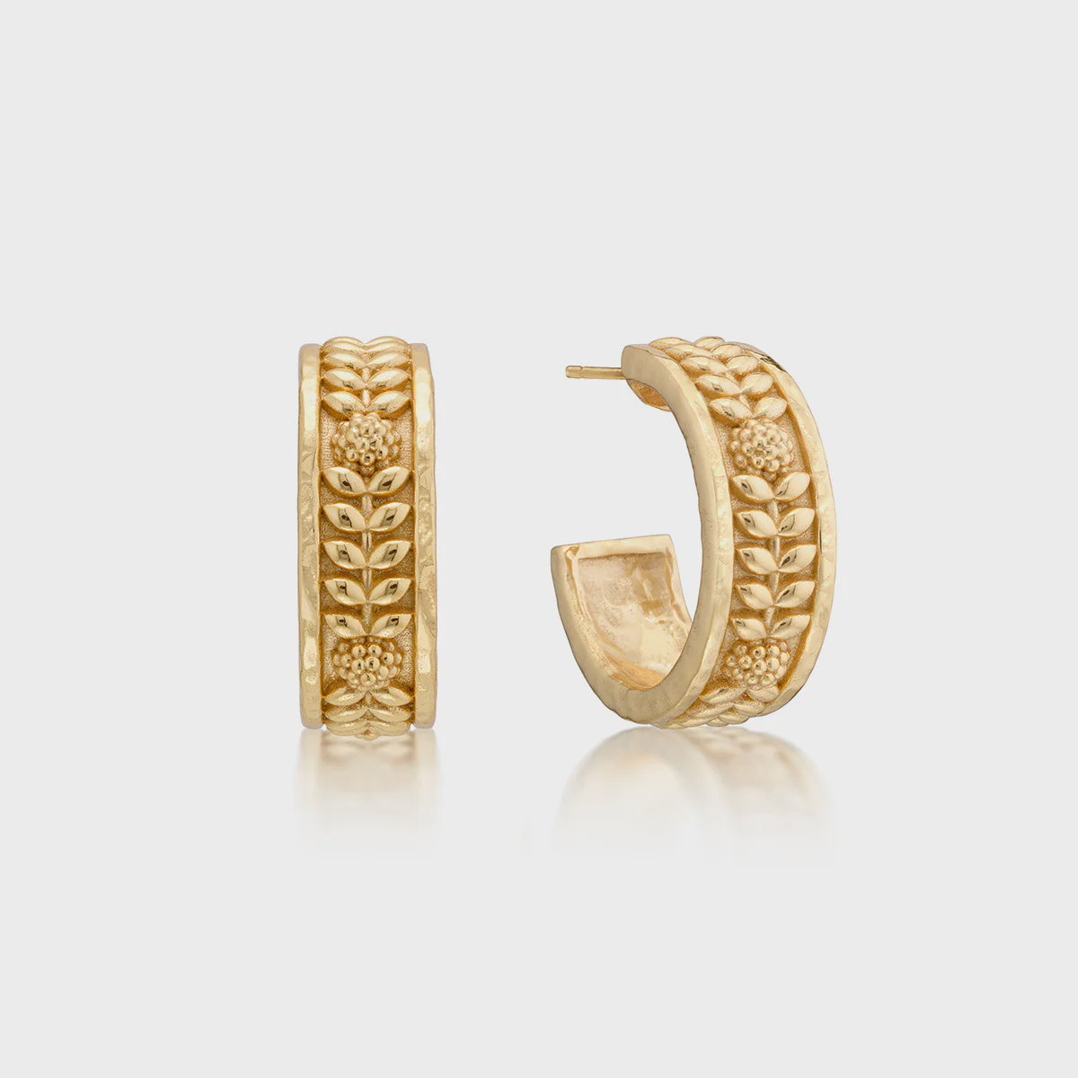 Berry Vine Small Hoop Earrings - Gold