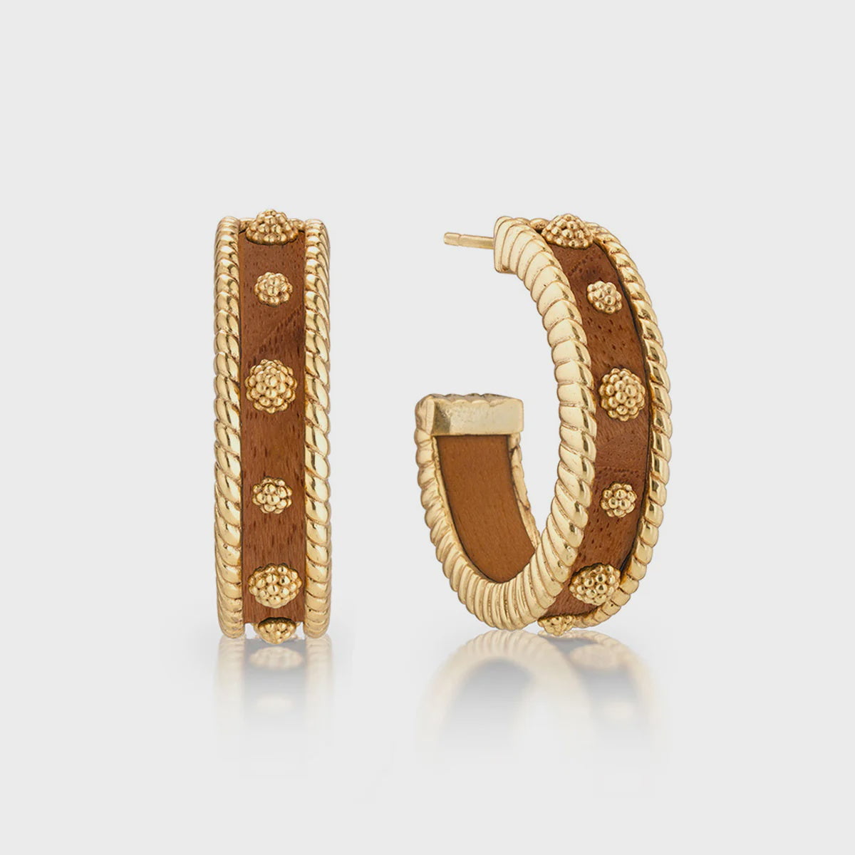 Berry Medium Hoop Earrings - Teak