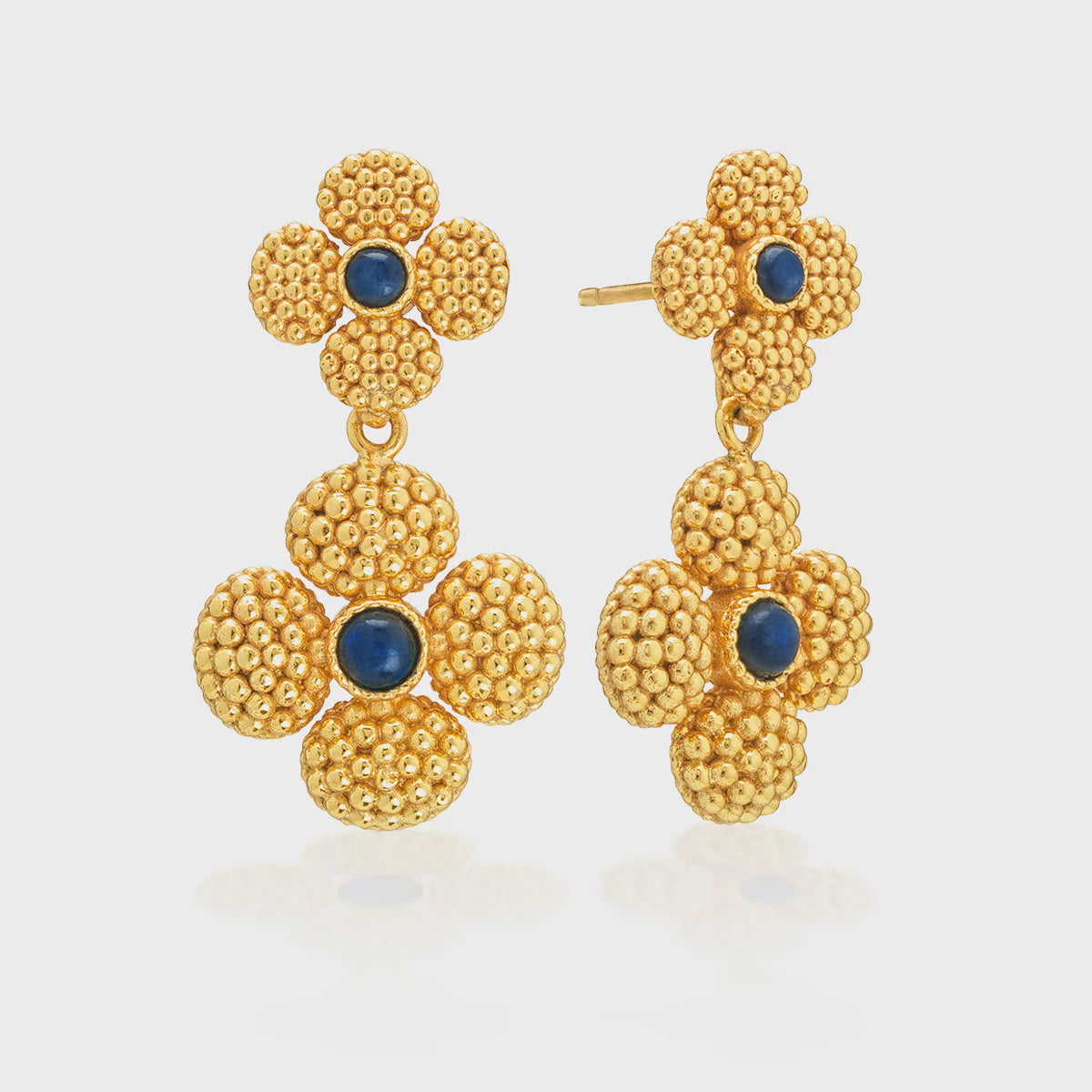 Berry Clover Convertible Duo Earrings / Blue Lab