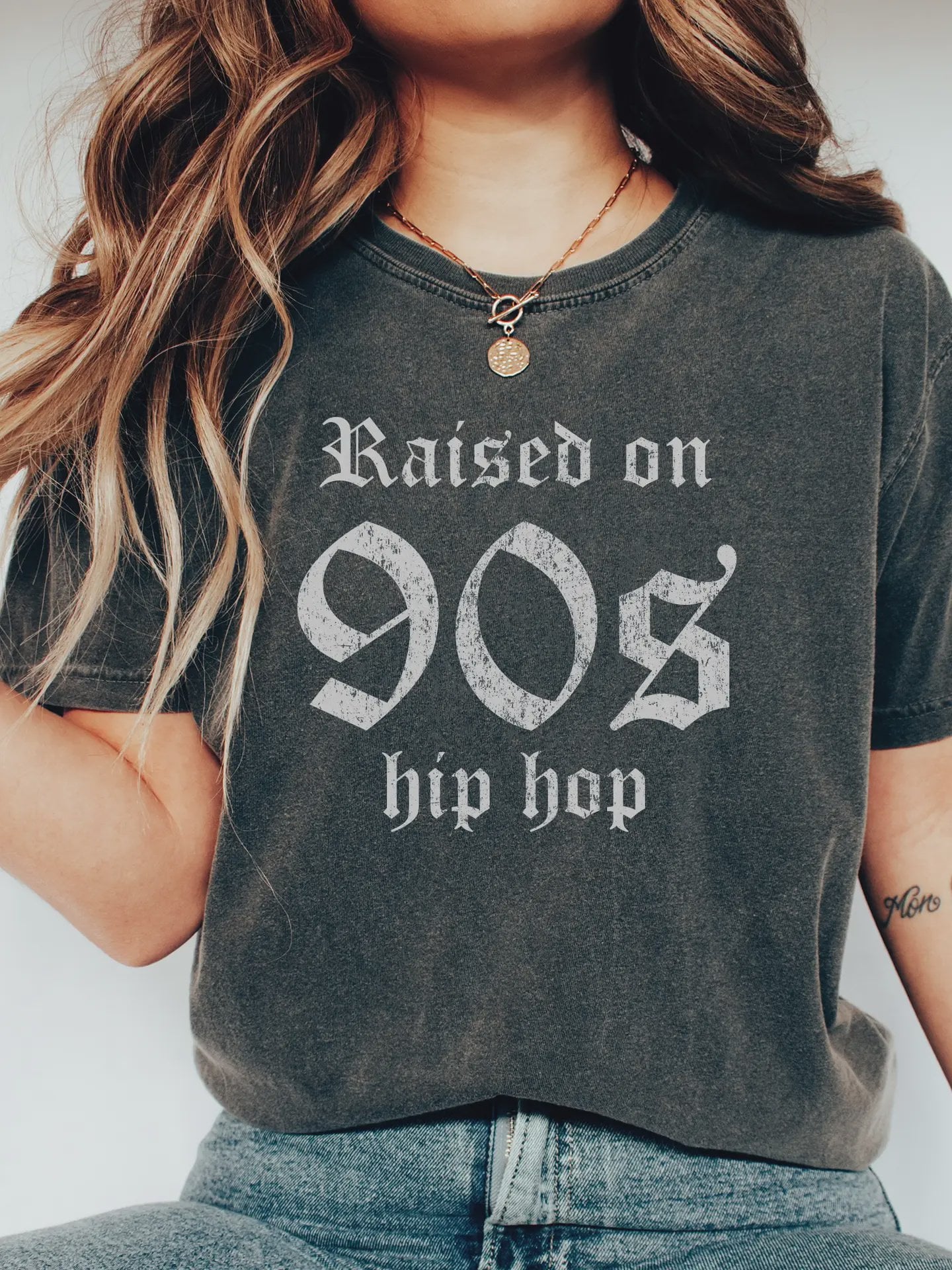 Raised on 90's Hip Hop Tee / Pepper