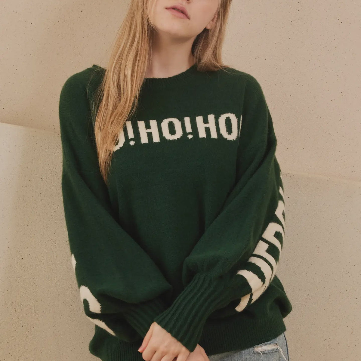 Oversize Christmas Back Sweater / Green — HHC Living