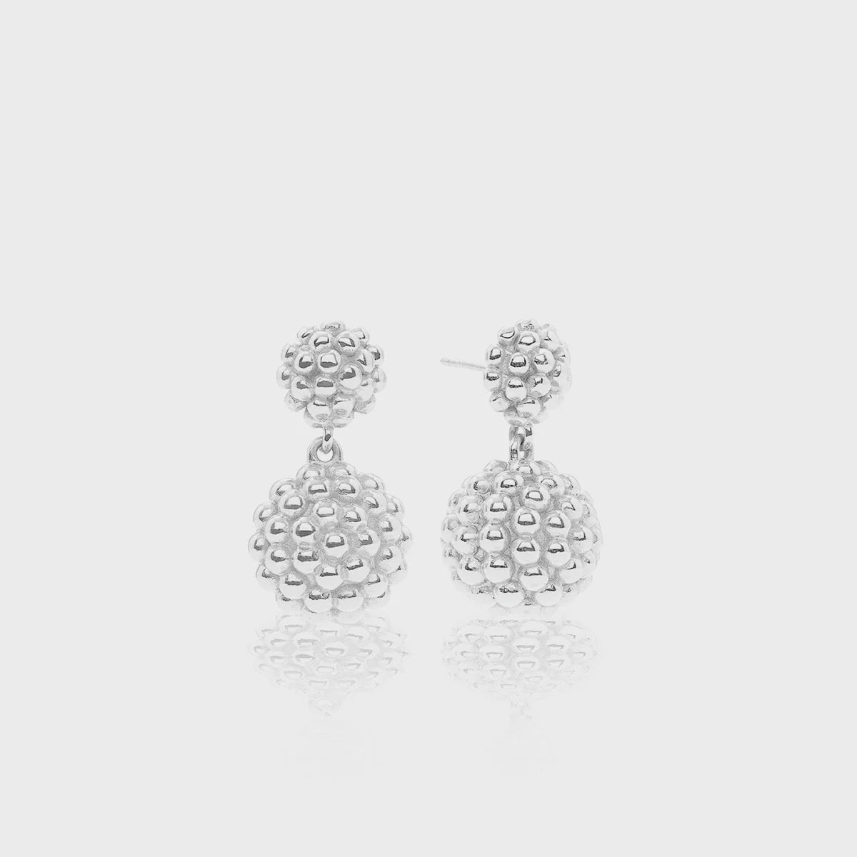 Berry Double Drop Earrings - Silver