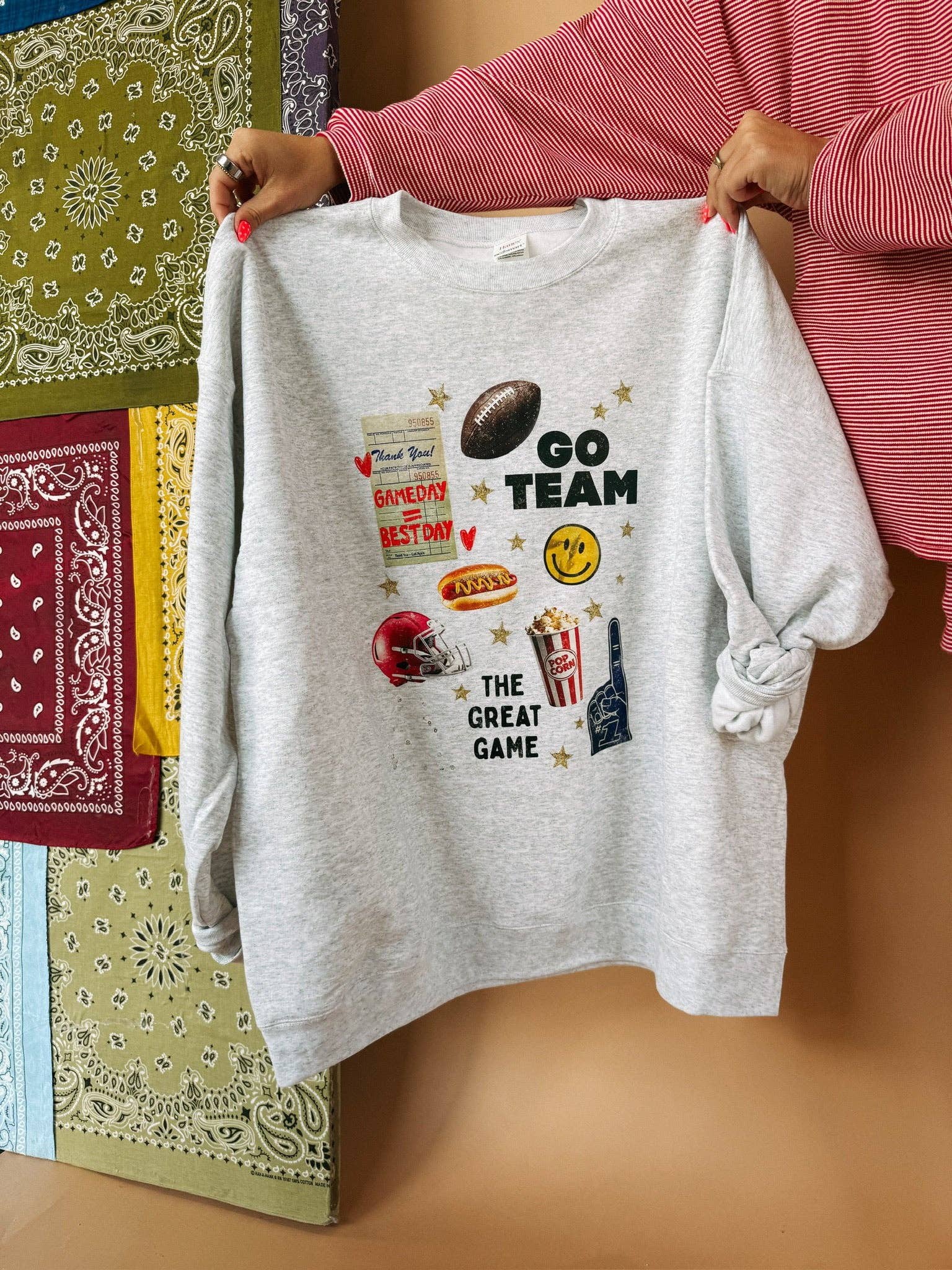 The Great Game Collage Sweatshirt / Ash