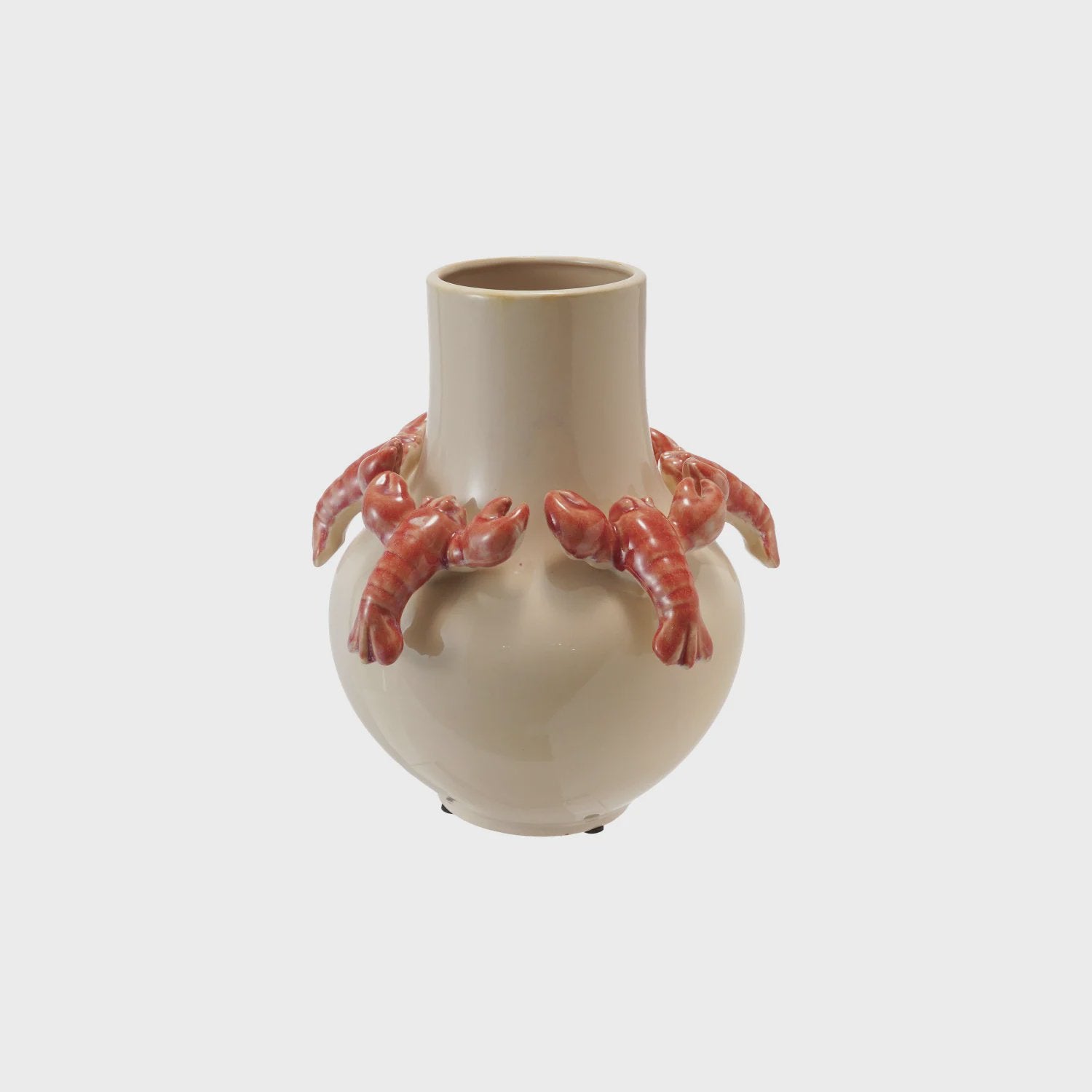 Stoneware Vase W/3D Lobster