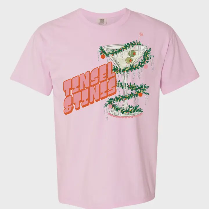 Tinsel & Tinis Tee / Pink