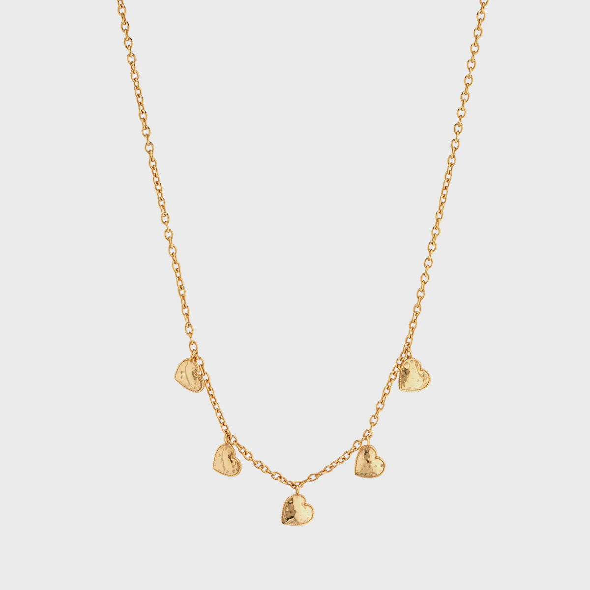 Love Heart Multi-Station Necklace, 16" + 2"