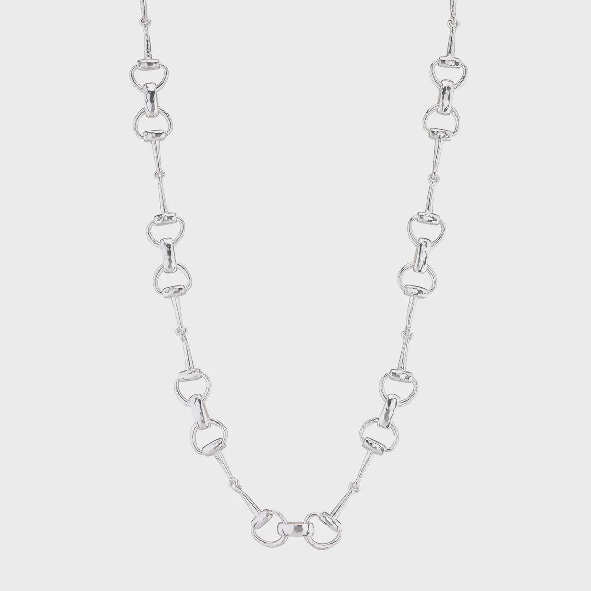 Equestrian Snaffle Bit Chain Necklace, 20" - Silver