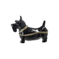 Enameled Metal Scottie Shaped Trinket Box
