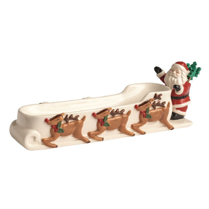 Santa's Sleigh Cracker Dish And Toothpick Set