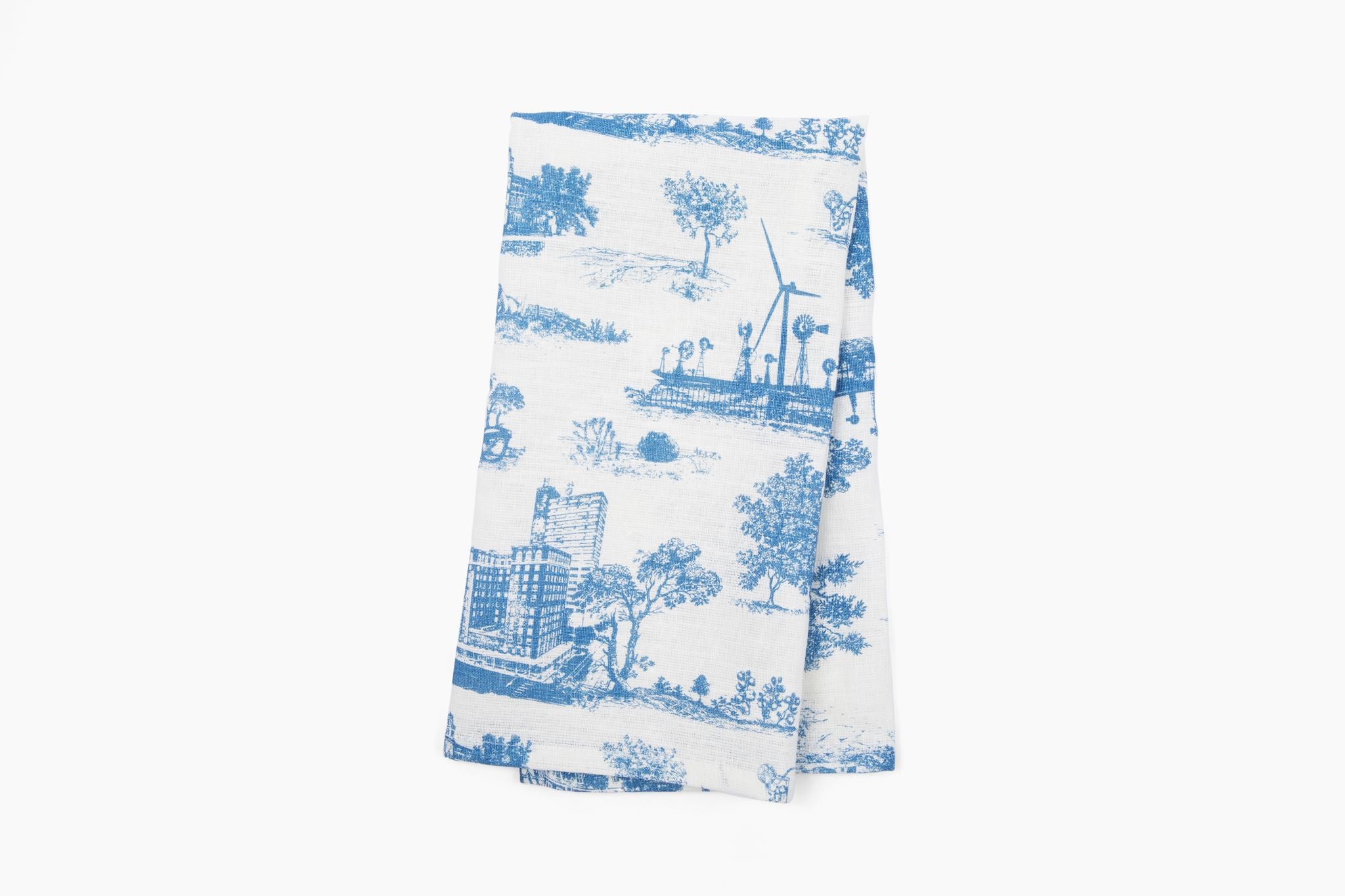 The Lubbock Toile™ Tea Towel/ Blue