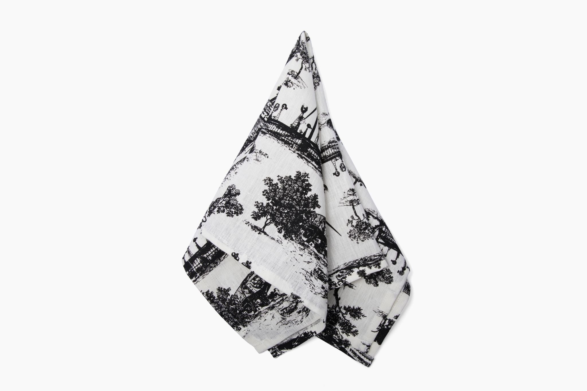 The Lubbock Toile™ Linen Napkin / Black