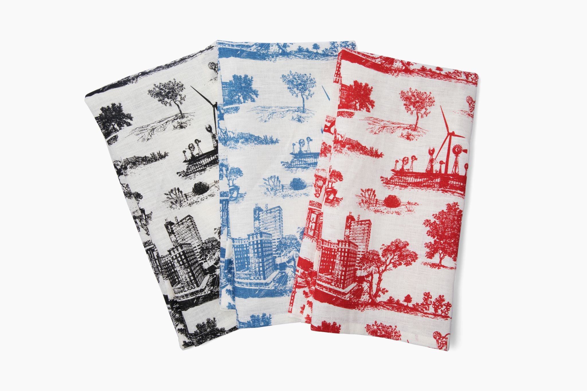 The Lubbock Toile™ Tea Towel/ Blue