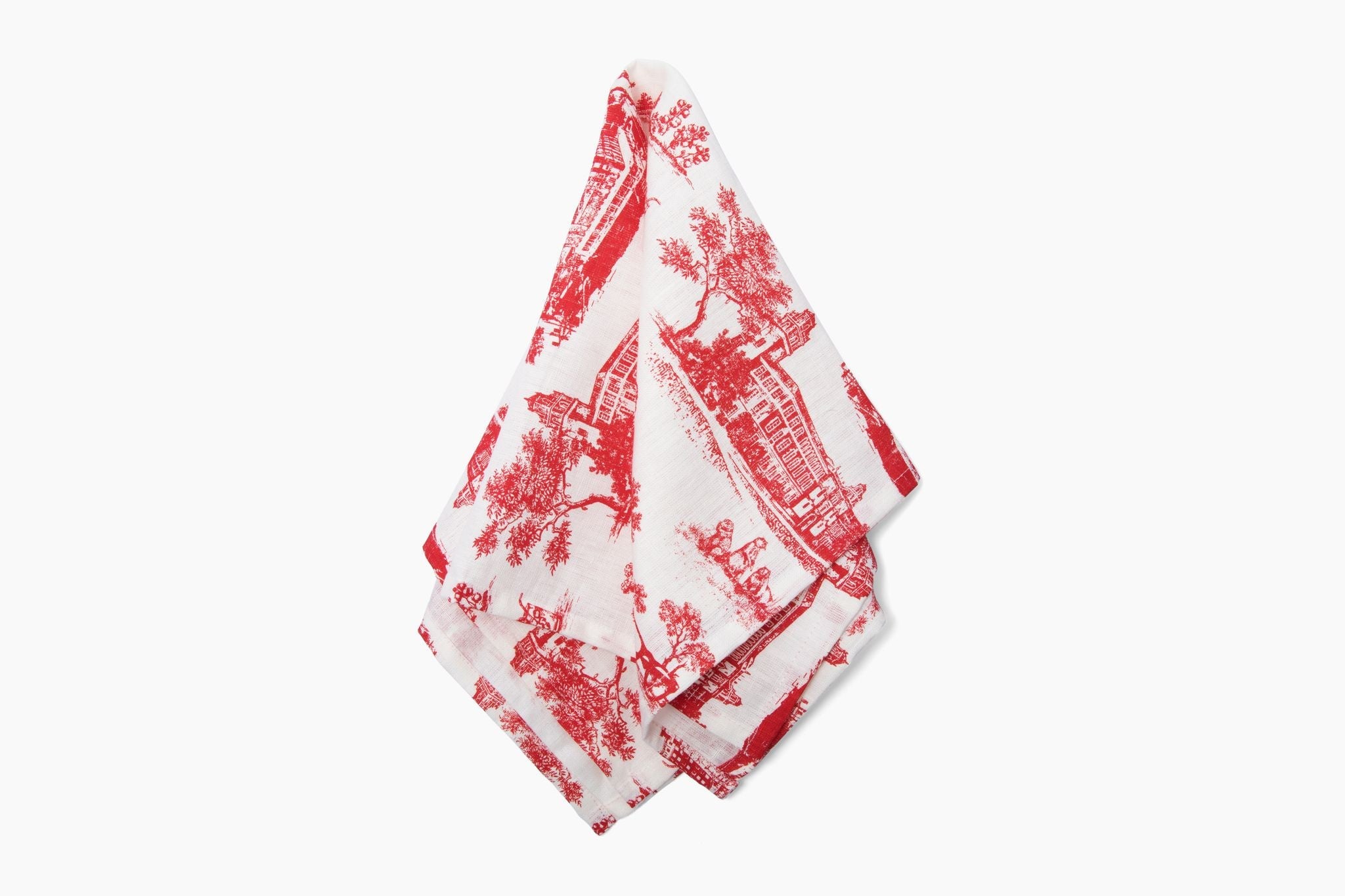 The Lubbock Toile™ Linen Napkin / Red