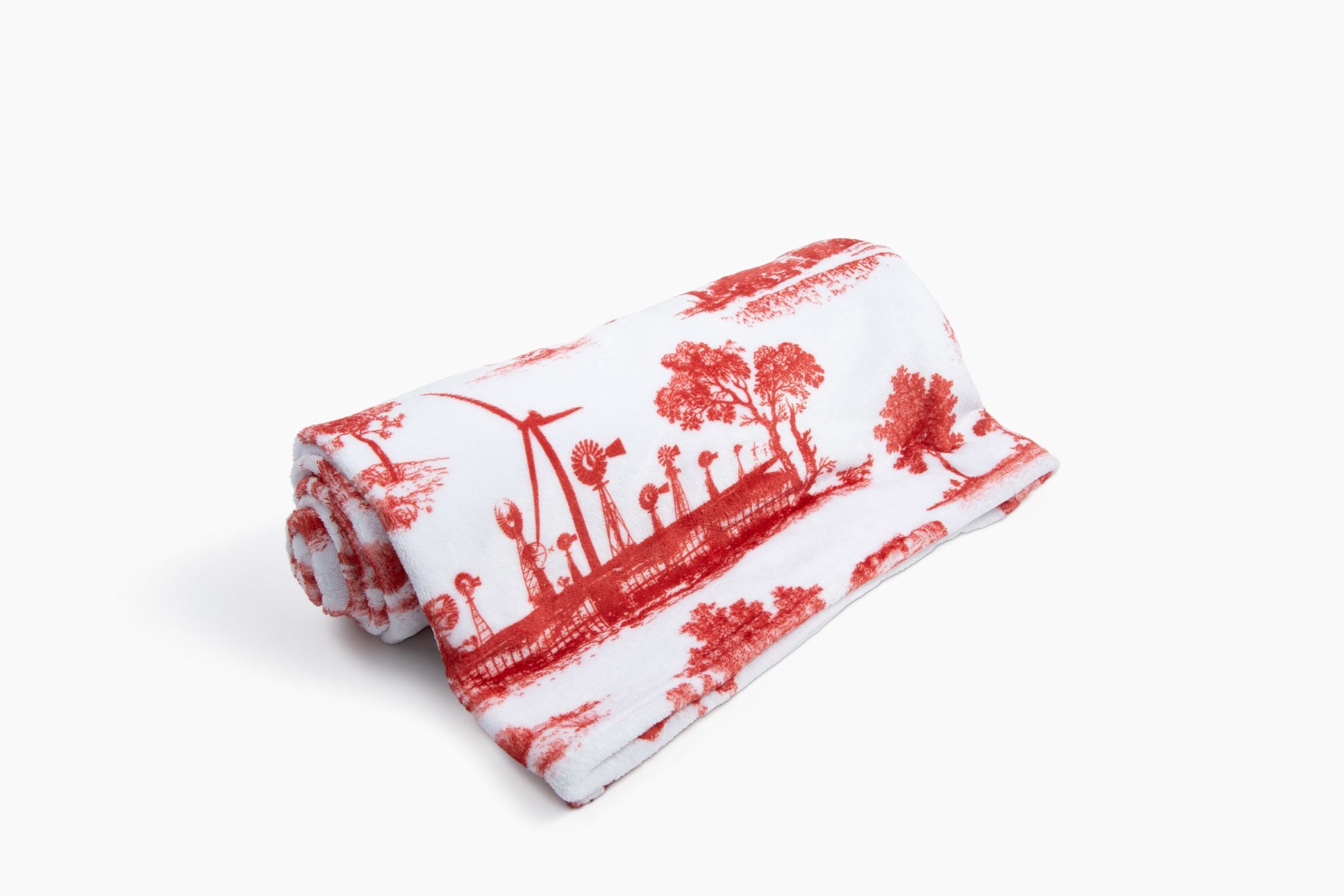 The Lubbock Toile™ Fleece Throw, Red